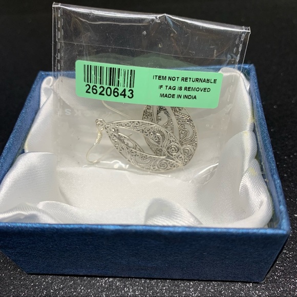 Brand New Sterling Silver Filigree Drop Earrings - Picture 5 of 7
